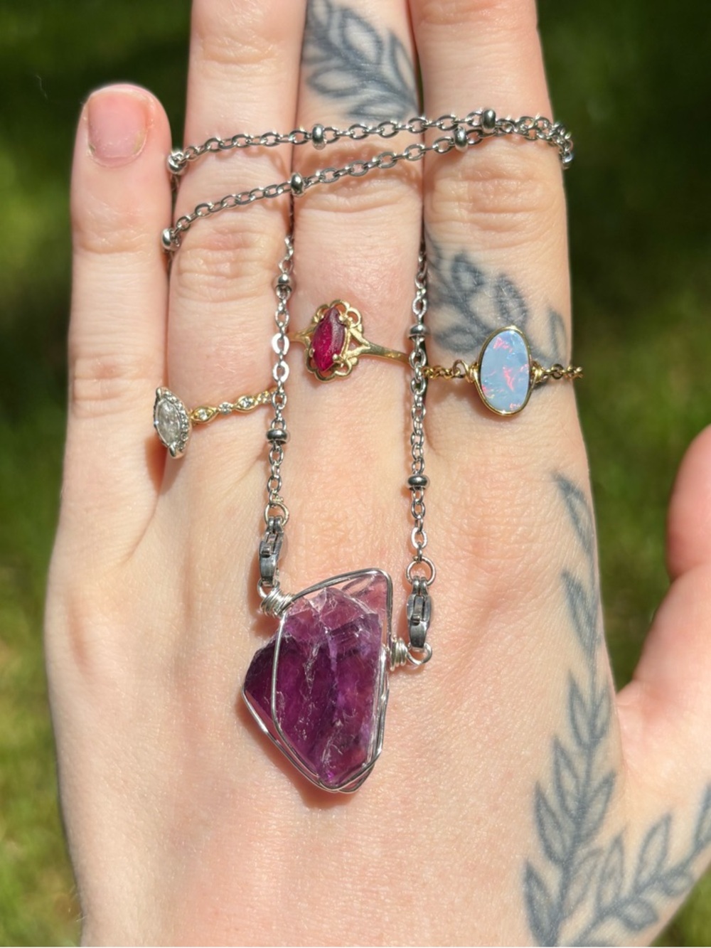 Flourite interchangeable necklace